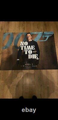 No Time To Die James Bond 007 Original Uk Quad Movie Poster Avril 2 Date. Nouveau