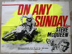 On Any Sunday Original English Uk British Quad 30x40 Bq Film Movie Affiche 1971