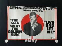 Original (1975) Double Bill James Bond Uk Affiche De Film Quad