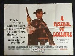 Original Uk Quad Poster Le Poing Plein De Dollars Eastwood Vintage Western Movie Film