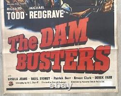 Original Vintage Dambusters Uk One Sheet Quad Film Movie Cinema Poster En 1955