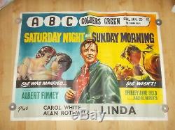 Originale Samedi Soir Et Dimanche Matin Uk Quad 1961 Film Stafford Poster