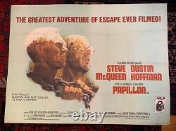 PAPILLON (1973) Affiche originale UK quad Film Steve McQueen / Dustin Hoffman