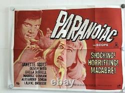 Paranoiac Original Uk Quad Filmplakat Jahr 1963 Janette Scott