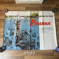 Piranha Affiche de Film Originale UK Quad 1978 en Très Bon État