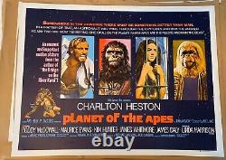Planet Of The Apes Uk Quad Linen Backed (1968) Original Film Poster