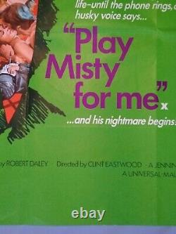 Play Misty Pour Moi (1971) Affiche Originale De Cinéma Quad Britannique Clint Eastwood