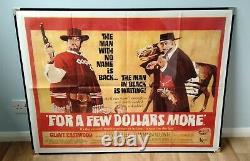 Pour Une Feuille Dollars Plus (1965) Affiche Originale Du Quadruple Film Britannique Clint Eastwood