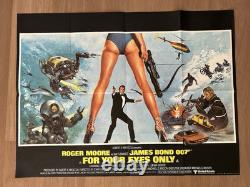 Pour vos yeux seulement (1981), James Bond, Affiche de film britannique originale en quad