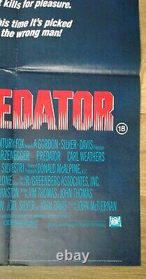 Predator (1987) Affiche Originale Du Quad Britannique Schwarzenegger Alien Sci-fi Horreur