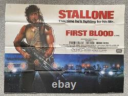 Premier Sang Rambo Affiche de Film Quad 30x40 Originale UK. Stallone