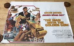 Prix 1 Jour! 007 Homme Au Golden Gun Roulé Poster Original Du Film Quad