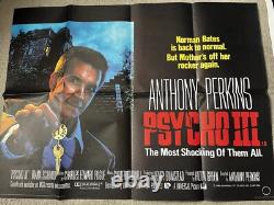 Psycho III Affiche de Film Originale Quad Anthony Perkins 1986