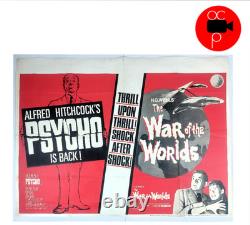 Psycho / La Guerre des Mondes Affiche de Film Quad Double Bill UK Original 1960