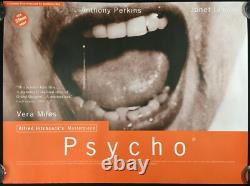 Psycho Œil Artificiel Affiche de Film Quad Original des Années 1990 Alfred Hitchcock