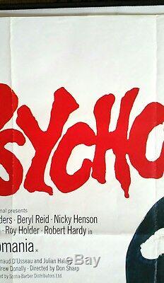Psychomanie Originale 1973 Affiche Du Film Quad Britannique Cult Biker Gang Zombie Horror
