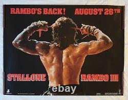 RAMBO 3 TEASER (1988) AFFICHE QUAD ORIGINALE DU ROYAUME-UNI 30 x 40