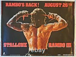 RAMBO 3 TEASER (1988) AFFICHE QUAD ORIGINALE DU ROYAUME-UNI 30 x 40