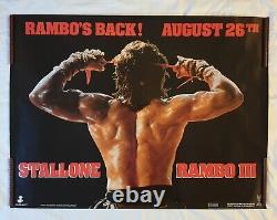 RAMBO 3 TEASER (1988) AFFICHE QUAD ORIGINALE DU ROYAUME-UNI 30 x 40