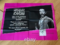 RICHARD PRYOR très rare affiche de film UK Quad, magnifique certificat X
