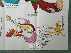 ROBIN DES BOIS (1973) Affiche de film quad UK avec les personnages découpés originaux - DISNEY
