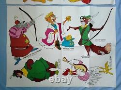 ROBIN DES BOIS (1973) - Paire d'affiches de film UK quad originales avec des personnages découpés DISNEY
