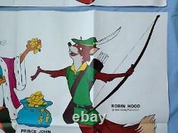 ROBIN DES BOIS (1973) - Paire d'affiches de film UK quad originales avec des personnages découpés DISNEY