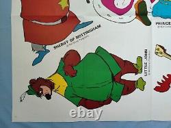 ROBIN DES BOIS (1973) - Paire d'affiches de film UK quad originales avec des personnages découpés DISNEY