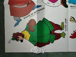 ROBIN DES BOIS (1973) personnages découpés originaux en paire affiche de film UK quad -DISNEY