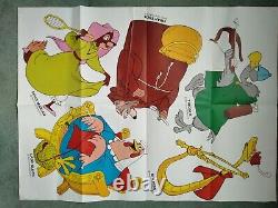 ROBIN DES BOIS (1973) personnages découpés originaux en paire affiche de film UK quad -DISNEY
