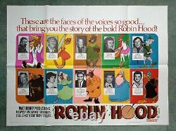 ROBIN DES BOIS (1973) voix originales style affiche de film quad cinéma britannique DISNEY