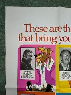 ROBIN DES BOIS (1973) voix originales style affiche de film quad cinéma britannique DISNEY
