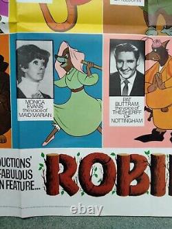ROBIN DES BOIS (1973) voix originales style affiche de film quad cinéma britannique DISNEY
