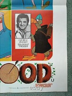 ROBIN DES BOIS (1973) voix originales style affiche de film quad cinéma britannique DISNEY