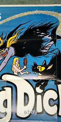 ROI DICK (1973) v. Affiche de film originale UK quad rare Comédie pornographique cartoon sexe