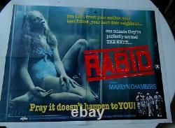 Rabid 1977 Affiche De Film D'horreur British Quad Marilyn Chambers Cronenberg