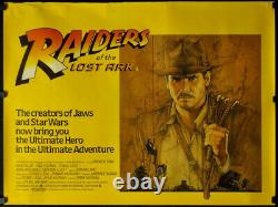 Raiders Of The Lost Ark 1981 30x40 Brit Quad Affiche De Film Harrison Ford Amsel