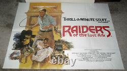 Raiders Of The Lost Ark Original 1981 Rare Affiche De Cinéma Quad Britannique Harrison Ford