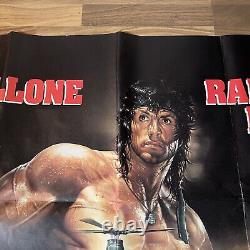 Rambo III 3 Stallone Affiche de cinéma pliée originale du Royaume-Uni, format quad 1988 en très bon état.