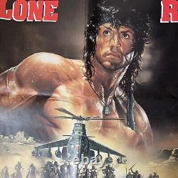Rambo III 3 Stallone Affiche de cinéma pliée originale du Royaume-Uni, format quad 1988 en très bon état.