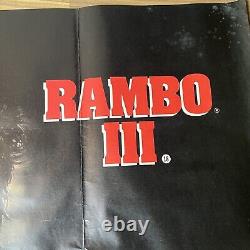 Rambo III 3 Stallone Affiche de cinéma pliée originale du Royaume-Uni, format quad 1988 en très bon état.