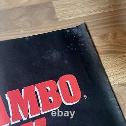 Rambo III 3 Stallone Affiche de cinéma pliée originale du Royaume-Uni, format quad 1988 en très bon état.