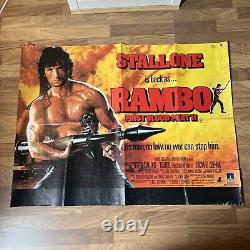 Rambo La Première Partie du Sang Partie II 2 Stallone Affiche de Film Originale UK Quad 1985