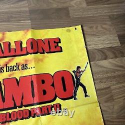 Rambo La Première Partie du Sang Partie II 2 Stallone Affiche de Film Originale UK Quad 1985