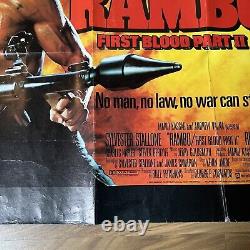 Rambo La Première Partie du Sang Partie II 2 Stallone Affiche de Film Originale UK Quad 1985