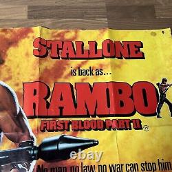 Rambo La Première Partie du Sang Partie II 2 Stallone Affiche de Film Originale UK Quad 1985