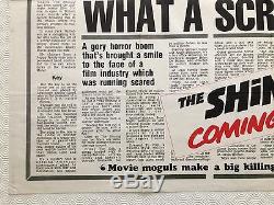 Rare Le Teaser Brillante Originale Britannique Film Quad 1980 Kubrick Roi Nicholson