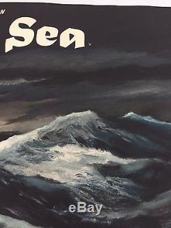 Rare Lin Soutenu Style-a Film Film Quad Britannique Affiches La Mer Cruel 1953