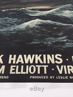 Rare Lin-backed Style-un Film Britannique Quad Affiche Du Film The Cruel Sea 1953