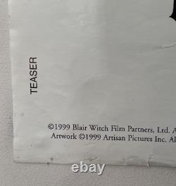 Rare TEASER pour BLAIR WITCH PROJECT Affiche de film vintage originale 1999 UK Quad
